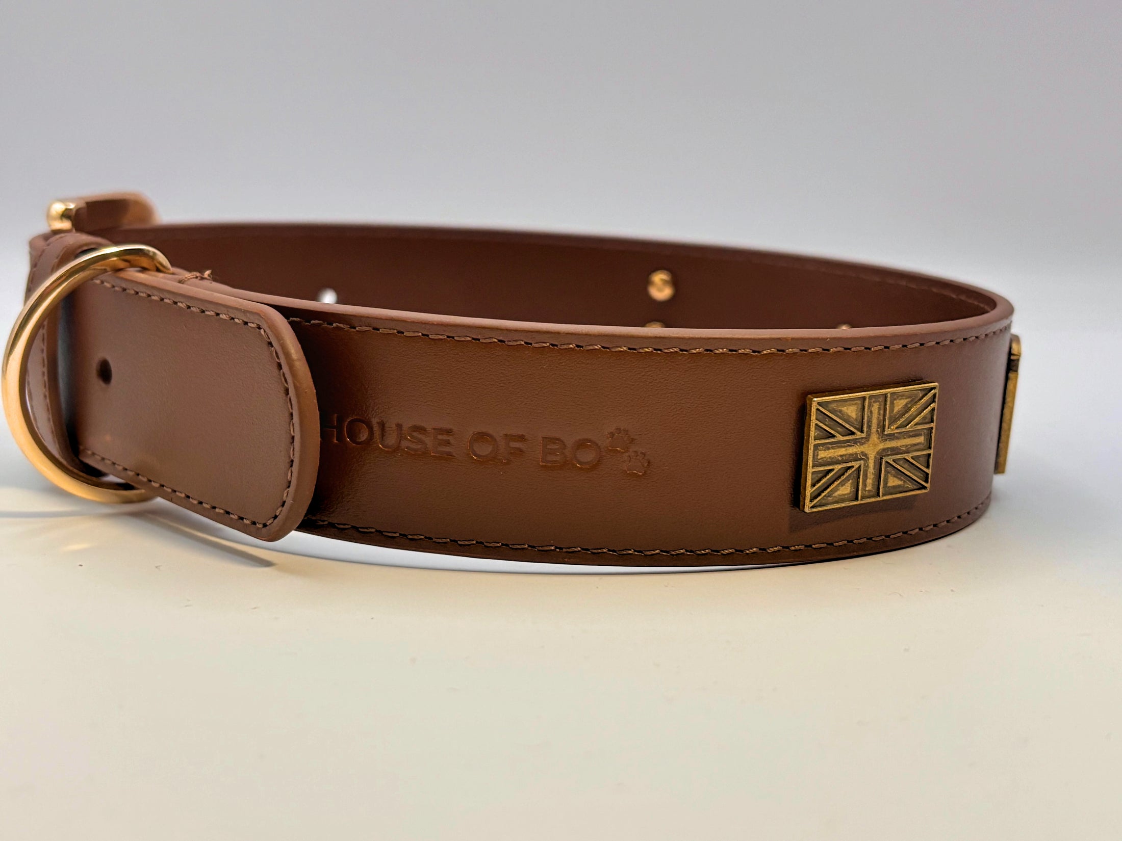 Heritage London Leather Set —Collar + Personalised Leash + Tag