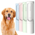 Load image into Gallery viewer, Dog with four customizable product containers in different colors on a white background
